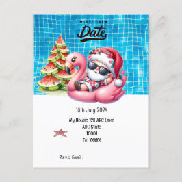 Cartão Postal Natal em julho com SANTA CLAUS Salve a data