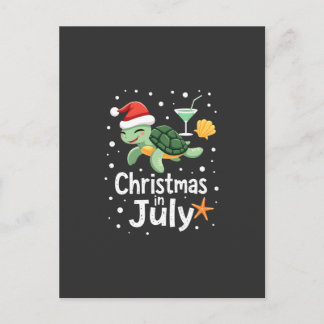 Cartão Postal Natal Em Julho Tartaruga Verão Xmas Tortoise Mulhe