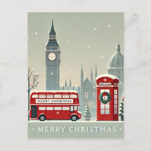 Cartão Postal Natal em Londres Big Ben e Londres Festivo