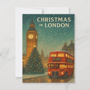 Cartão Postal Natal em Londres - Cena Festiva de Férias com R