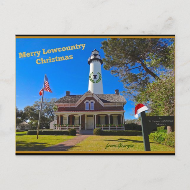 Cartão Postal Natal em Lowcountry na feliz da Geórgia Costeira (Frente)