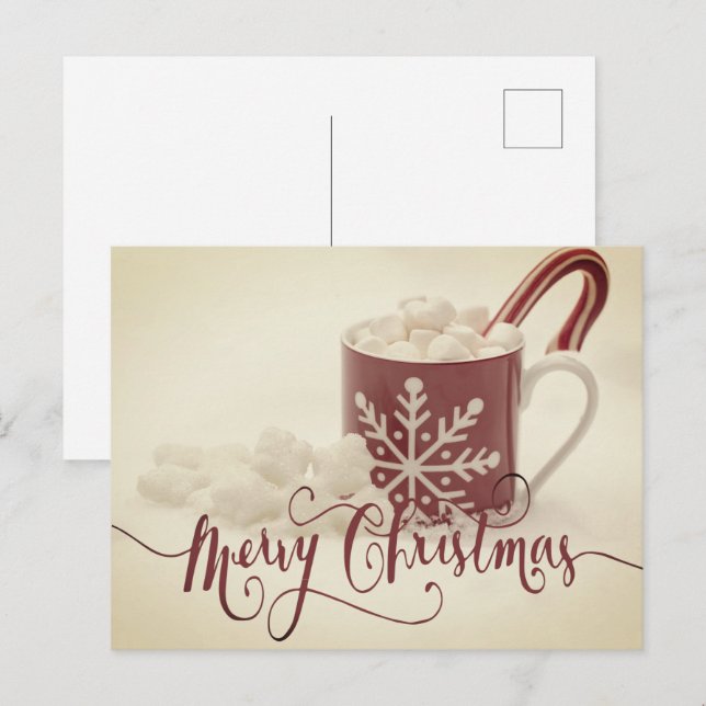 Cartão Postal Natal Feliz Cacau Antigo (Frente/Verso)