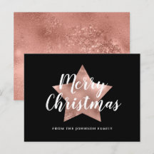 Natal Feliz Estrela Dourada Rosa Moderna 