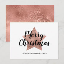 Natal Feliz Estrela Dourada Rosa Moderna 