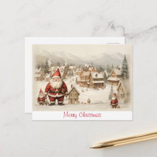 Cartão Postal Natal Feliz Vintage