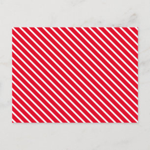 Cartão Postal Natal Feriados - Padrão Red White Strips
