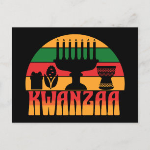 Cartão Postal Natal Kwanzaa Retro