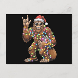 Cartão Postal Natal Luzes do Pé Grande Rock Engraçado