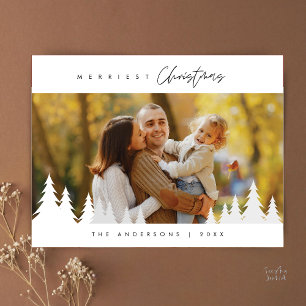 Cartão Postal Natal Mais Alegre Foto de Família ao Ar Livre Árvo