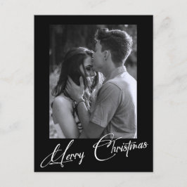 Cartão Postal Natal mínimo | Foto simples em preto e branco