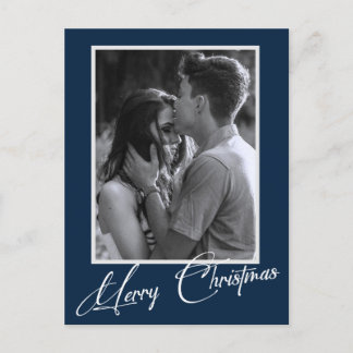 Cartão Postal Natal mínimo | Foto simples em preto e branco