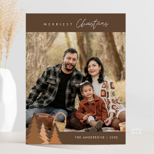 Cartão Postal Natal Moderno ao Ar Livre, Família Mais Alegre Fot