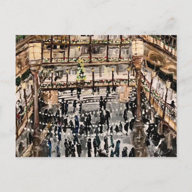 Cartão Postal Natal no Arcade por Desenhos Selvagens (Frente)