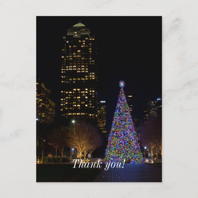 Cartão Postal Natal no Warren Park à Noite (Frente)
