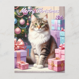 Cartão Postal Natal para gatos