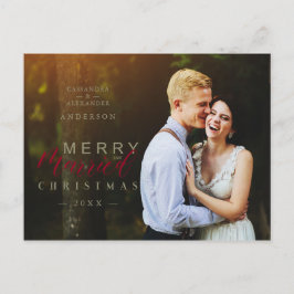 Cartão Postal Natal personalizado casado e Feliz