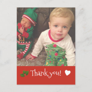 Cartão Postal Natal personalizado Obrigado Foto