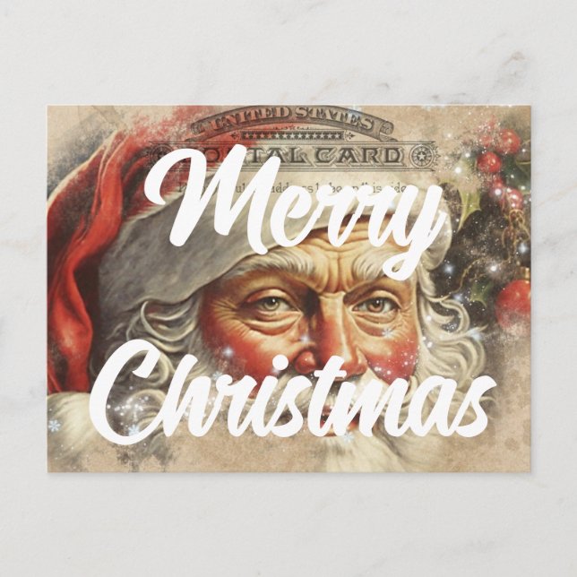 Cartão Postal Natal Retrô Feliz Natal (Frente)