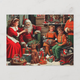 Cartão Postal Natal Retro Horror Papai Noel
