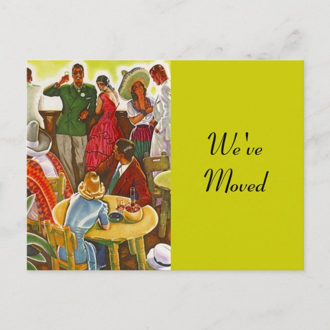 Cartão Postal Natal Retro Sudoeste Mudou de Endere (Frente)