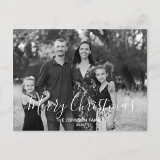 Cartão Postal Natal Simples e Elegante moderno com Foto