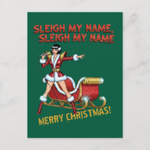 Cartão Postal Natal Sleigh My Name