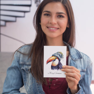 Cartão Postal Natal Toucan, personalizável