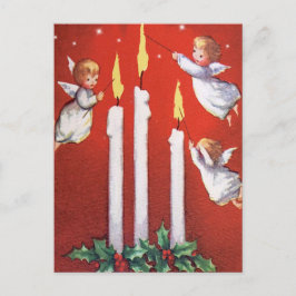 Cartão Postal Natal Três Pequenos Anjos Natal Vintage