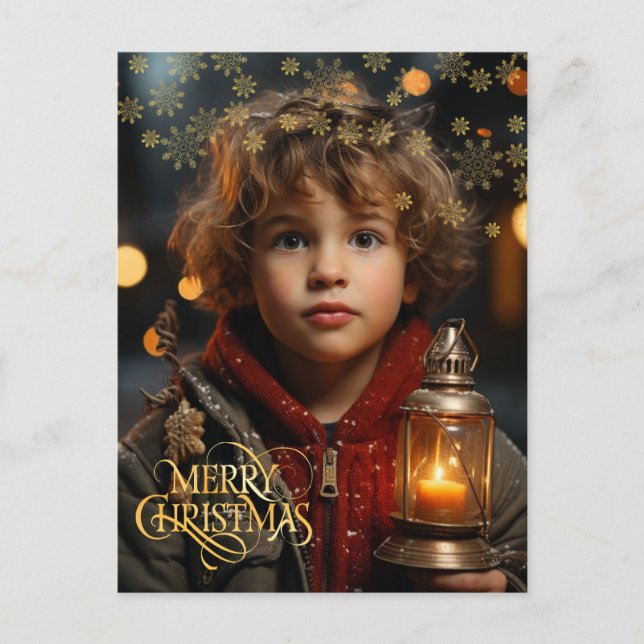 Cartão Postal Natal. Vintage. Parabéns.  (Frente)