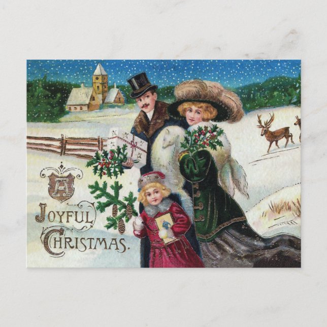 Cartão Postal Natal Vintage Vitoriano (Frente)