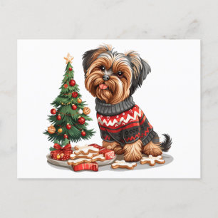 Cartão Postal Natal Yorkshire Terrier Dogs
