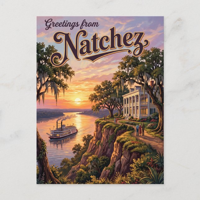 Cartão Postal Natchez Mississippi (Frente)