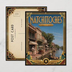 Cartão Postal Natchitoches Louisiana Arte Deco Vintage Idade Dou