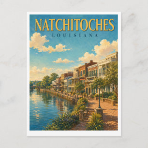 Cartão Postal Natchitoches Louisiana Front Street GeoSaga