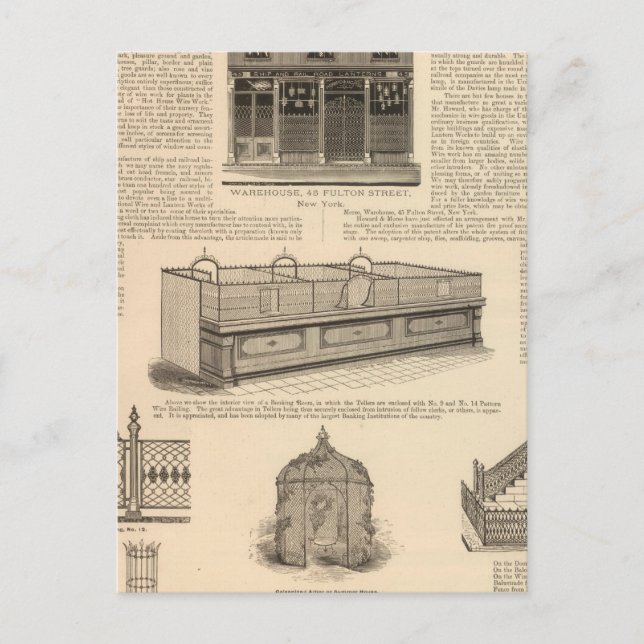 Cartão Postal National Wire and Lantern Works, Howard e Morse (Frente)