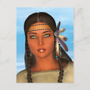 Cartão Postal Native American Girl