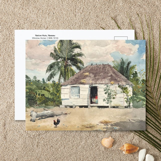Cartão Postal Native Huts, Nassau Winslow Homer (Criador carregado)