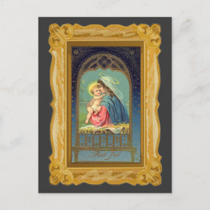 Cartão Postal Natividade Mary Segurando O Bebê Jesus
