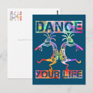 Cartão Postal Nativos Americanos Kokopelli - Dance Your Life 3