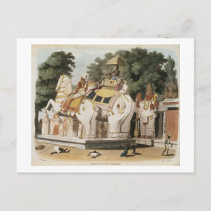 Cartão Postal Nativos homenageiam seu governante, gravado por Th