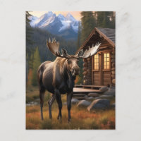 *~* Nature AP49 MOOSE Woods Forest Dusk Montanhas
