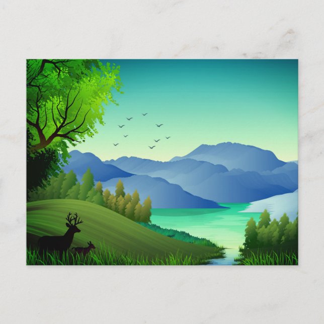 Cartão Postal Nature Landscape Illustration-46855 (Frente)