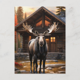 Cartão Postal *~* Natureza Cabina AP49 Algodão Florestal MOOSE
