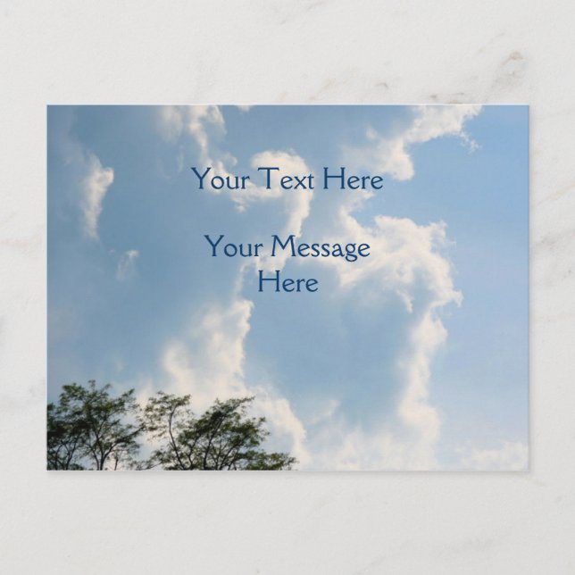 Cartão Postal Natureza das poderosas nuvens brancas (Frente)