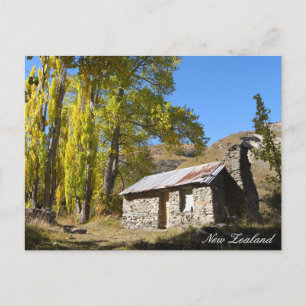 Cartão Postal Natureza de Outono, Cabana, Campo, Nova Zelândia 