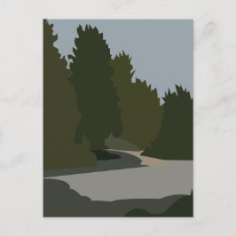 Cartão Postal Natureza do Creek da Floresta das Árvores