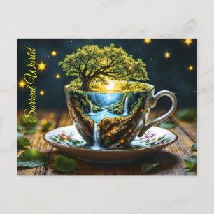 Cartão Postal Natureza fantástica da paisagem da magia teacup