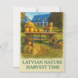 Cartão Postal Natureza Letã - Tempo de colheita