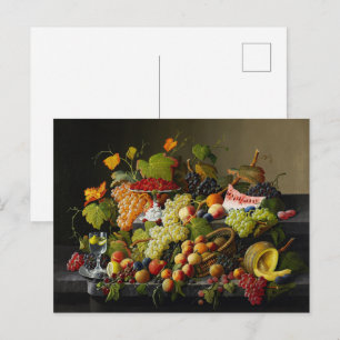 Cartão Postal Natureza-morta Abundante de Frutas de Severin Roes