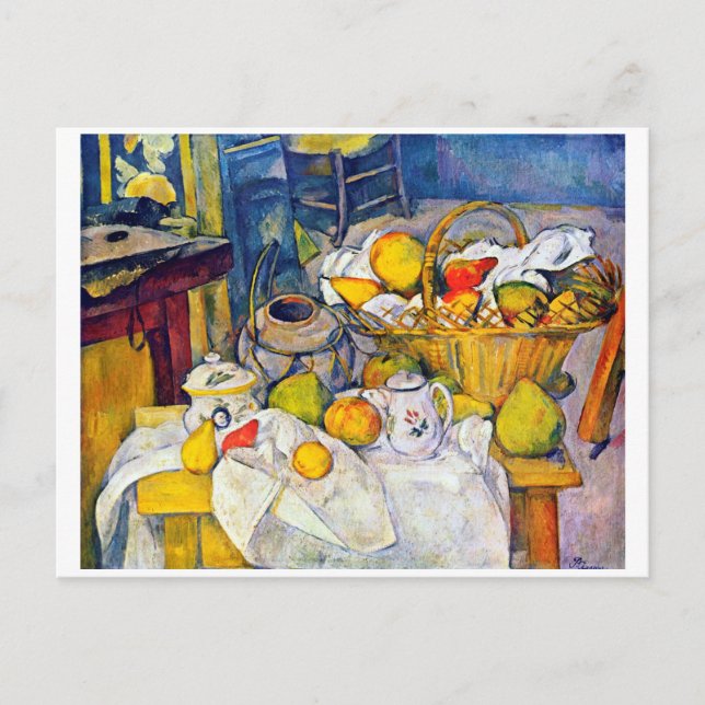 Cartão Postal Natureza-morta com Cesto de Frutas, Paul Cezanne (Frente)